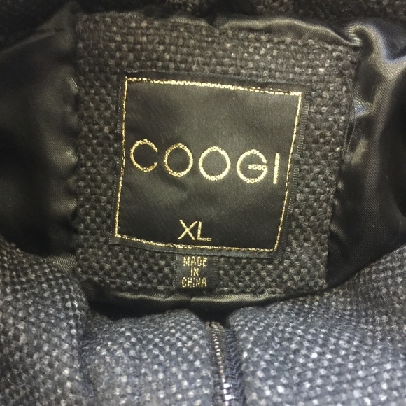 COOGI Charcoal Wool-Blend Coat Detachable Hood XL - Picture 5 of 8